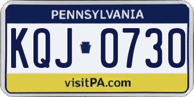 PA license plate KQJ0730