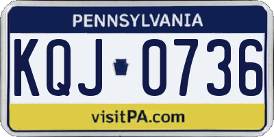 PA license plate KQJ0736