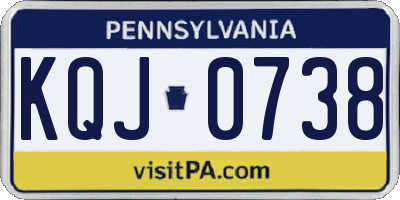 PA license plate KQJ0738