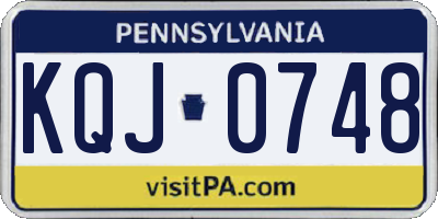 PA license plate KQJ0748