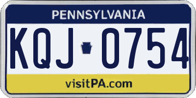 PA license plate KQJ0754