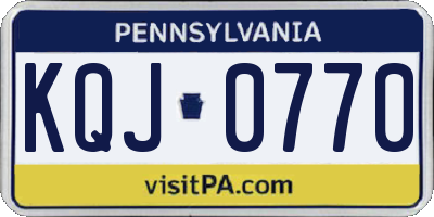 PA license plate KQJ0770