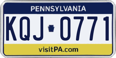 PA license plate KQJ0771
