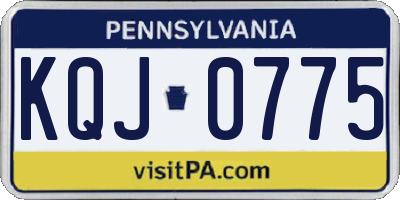 PA license plate KQJ0775
