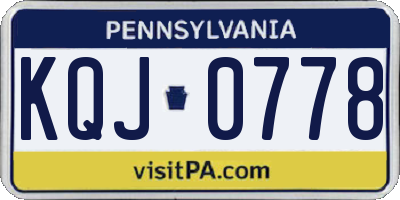 PA license plate KQJ0778