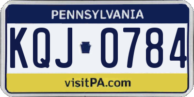 PA license plate KQJ0784