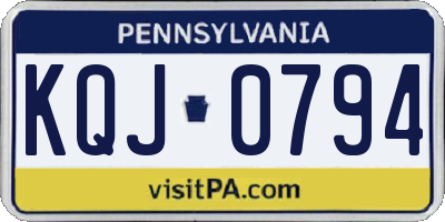 PA license plate KQJ0794