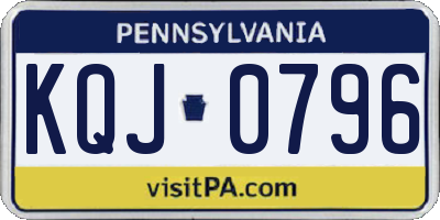 PA license plate KQJ0796