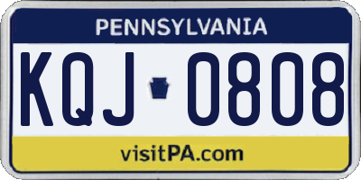 PA license plate KQJ0808