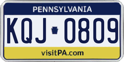 PA license plate KQJ0809
