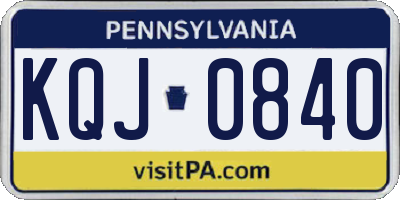 PA license plate KQJ0840