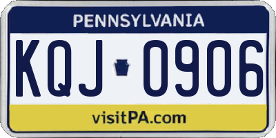 PA license plate KQJ0906
