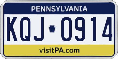 PA license plate KQJ0914