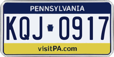 PA license plate KQJ0917