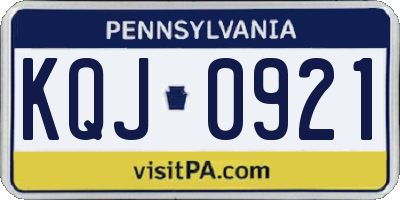 PA license plate KQJ0921