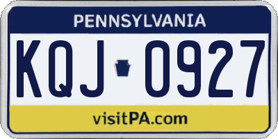 PA license plate KQJ0927