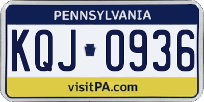PA license plate KQJ0936