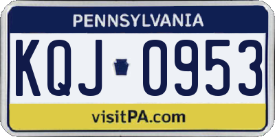 PA license plate KQJ0953