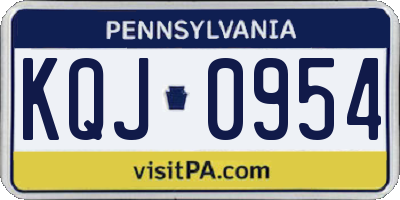 PA license plate KQJ0954