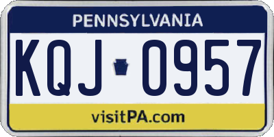 PA license plate KQJ0957