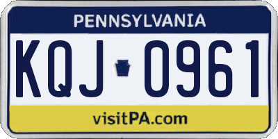 PA license plate KQJ0961