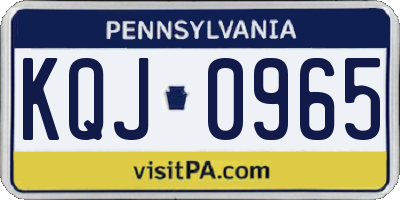 PA license plate KQJ0965