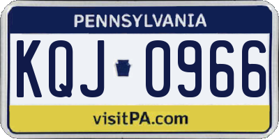 PA license plate KQJ0966