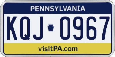 PA license plate KQJ0967