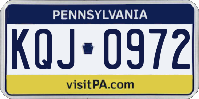 PA license plate KQJ0972