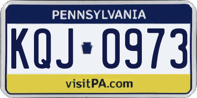 PA license plate KQJ0973