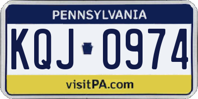 PA license plate KQJ0974