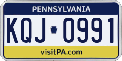 PA license plate KQJ0991