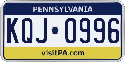 PA license plate KQJ0996
