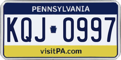 PA license plate KQJ0997