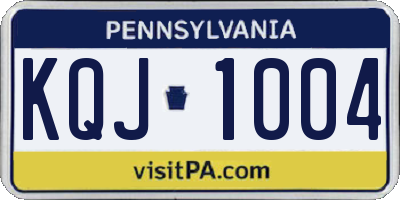 PA license plate KQJ1004