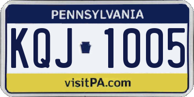 PA license plate KQJ1005