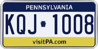 PA license plate KQJ1008