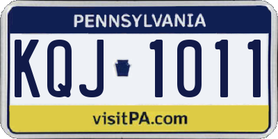 PA license plate KQJ1011