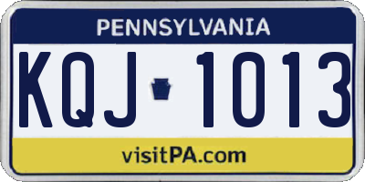 PA license plate KQJ1013
