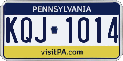 PA license plate KQJ1014