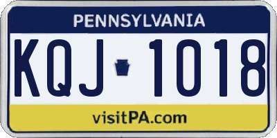 PA license plate KQJ1018