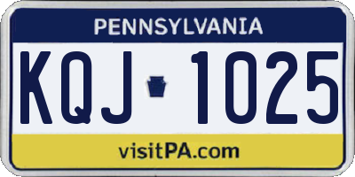 PA license plate KQJ1025