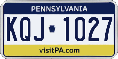 PA license plate KQJ1027