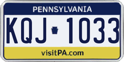 PA license plate KQJ1033