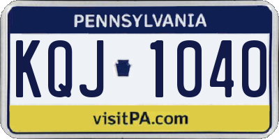 PA license plate KQJ1040