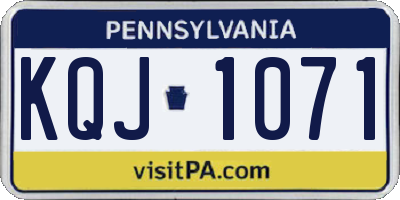PA license plate KQJ1071