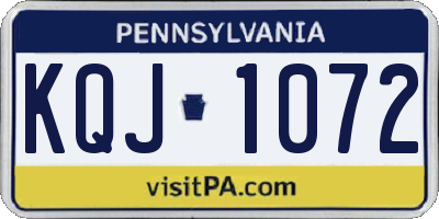 PA license plate KQJ1072