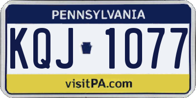 PA license plate KQJ1077