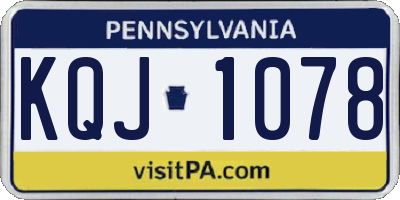 PA license plate KQJ1078