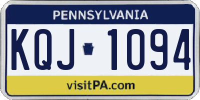 PA license plate KQJ1094